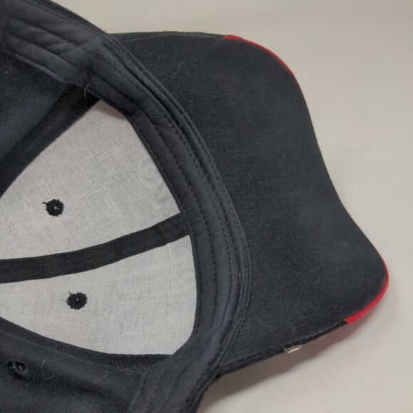 Case IH Men's Strapback Hat Black Red Striped 3D Metallic Logo - Picture 10 of 11